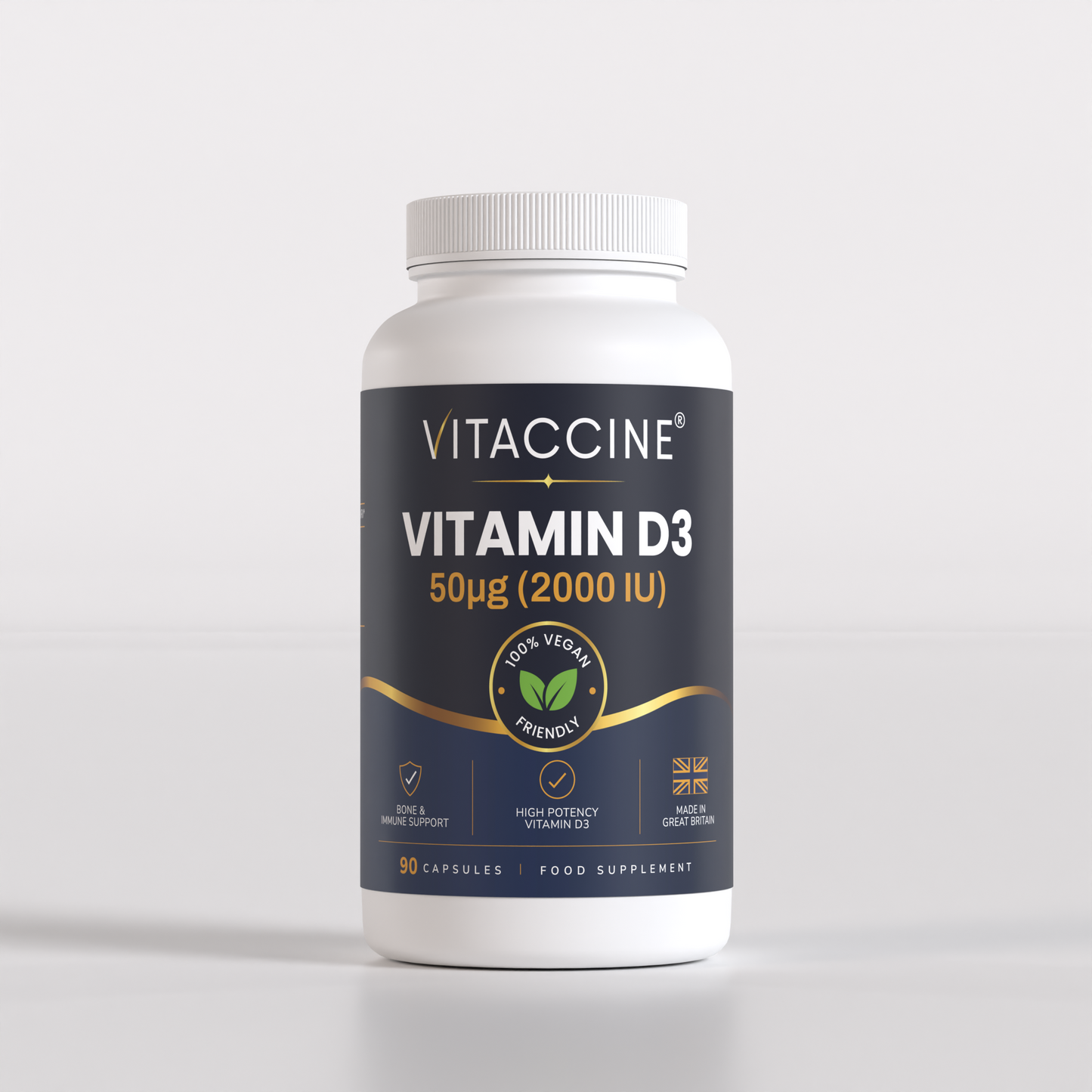Vitaccine® Vitamin D3  2000 IU (50µg) - 90 Vegan Capsules